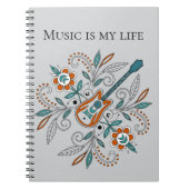 Boho Rock'n'Roll gitaar met bloemen Notitieboek (Voorkant)