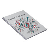 Boho Rock'n'Roll gitaar met bloemen Notitieboek (Rechterzijde)