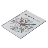 Boho Rock'n'Roll gitaar met bloemen Notitieboek (Linkerzijde)