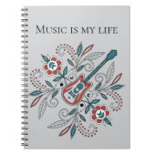 Boho Rock'n'Roll gitaar met bloemen Notitieboek (Voorkant)