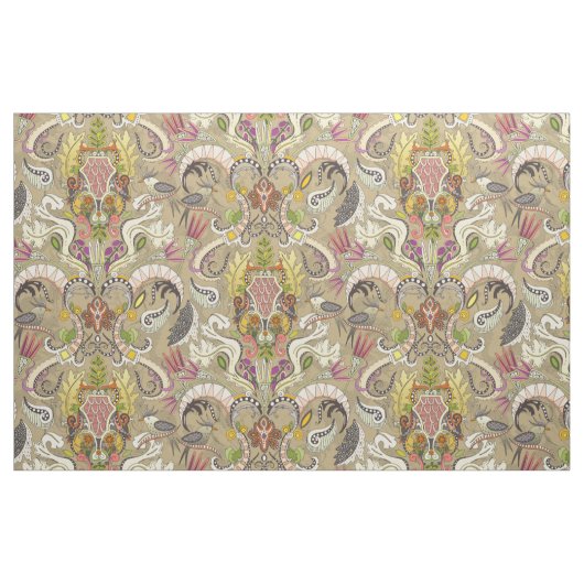 Boho rococo bamboe stof (Fat Quarter)