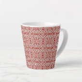 Boho Rode Bloemendamask Naadloos Patroonontwerp Latte Mok (Rechterhoek)