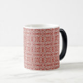 Boho Rode Bloemendamask Naadloos Patroonontwerp Magische Mok (Voorkant rechts)