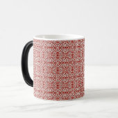 Boho Rode Bloemendamask Naadloos Patroonontwerp Magische Mok (Voorkant links)