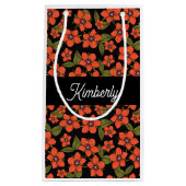 Boho rode bloemige cadeautas met monogram (Voorkant)