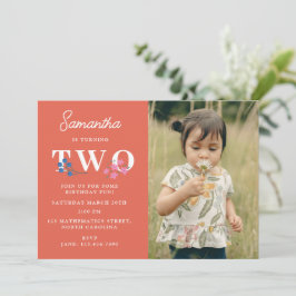 Boho Rode Bloemige Wilde Bloemen Kinderen Foto Ver Kaart