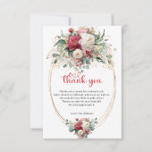 Boho Rode Bourgogne Groenery Baby Shower Bedankt  (Voorkant)