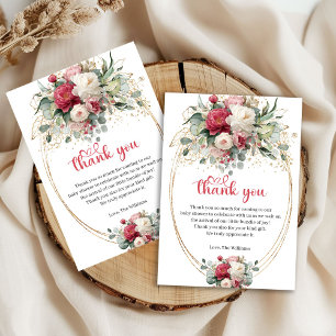 Boho Rode Bourgogne Groenery Baby Shower Bedankt