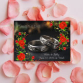 Boho rode decoratieve bloemen bruiloft save the date