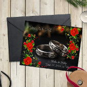 Boho rode decoratieve bloemen bruiloft save the date
