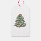 Boho rode en groene Waterverf Kerstboom Cadeaulabel (Achterkant)