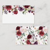 Boho rode en paarse waterverf bloemenguirlande plaatskaartje (Voorkant / Achterkant)