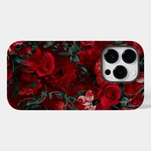 Boho rode esthetische bloemachtergrond Case-Mate iPhone case (Achterkant (horizontaal))