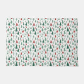 Boho Rode Groene Kerstbomen Vakantie Deurmat (Voorkant)