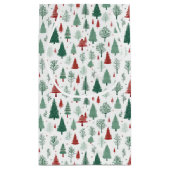 Boho Rode Groene Kerstbomen Vakantie Klein Cadeauzakje (Achterkant)