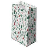 Boho Rode Groene Kerstbomen Vakantie Klein Cadeauzakje (Achterkant Gekanteld)