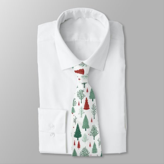 Boho Rode Groene Kerstbomen Vakantie Stropdas (Gebonden)