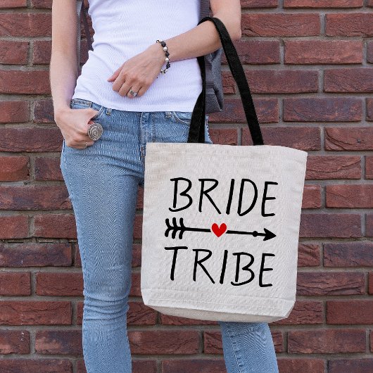 Boho Rode Hart Pijl Bruid Stam Tote Bag