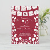 Boho Rode Maroon Talavera Mexicaanse Verrassing Ve Kaart (Staand voorkant)