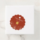 Boho rode moderne bloemen Chinese bruiloft Bedankjes Labels (In situ)