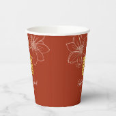 Boho rode moderne bloemen Chinese bruiloft Papieren Bekers (Links)