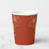 Boho rode moderne bloemen Chinese bruiloft Papieren Bekers (Rechts)