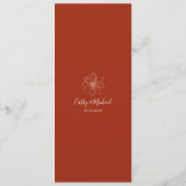Boho rode moderne bloemige Chinese bruiloft Menu (Achterkant)