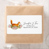 Boho  Rode Vos Roze Bloemen Rozen Etiket (Insitu)