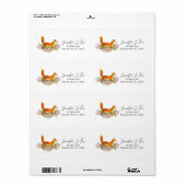 Boho  Rode Vos Roze Bloemen Rozen Etiket (Full Sheet)