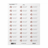 Boho Rode Waterverf Herfst Bloemen Krans Etiket (Full Sheet)