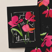 Boho Rode Wilde Bloem Script Bedankkaart
