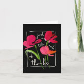 Boho Rode Wilde Bloem Script Dankkaart Bedankkaart (Voorkant)