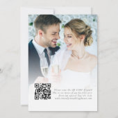 Boho rode wilde bloemen foto QR bruiloft Bedankt Kaart (Achterkant)