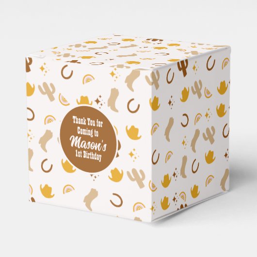 Boho Rodeo Birthday Cowgirl Rainbow Party Bedankdoosjes (Voorkant Zijde)