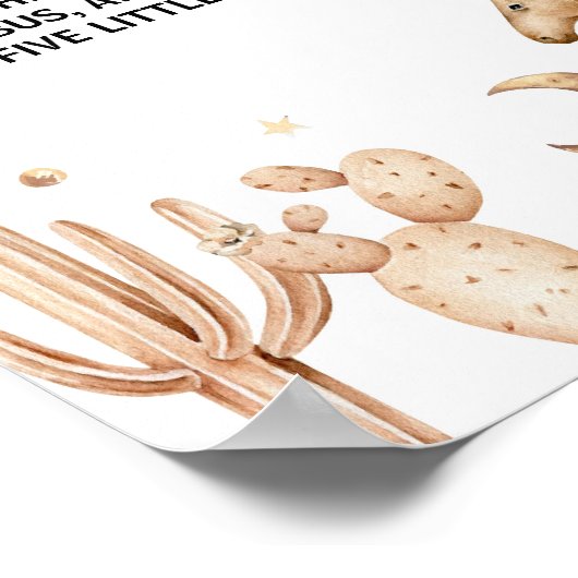 Boho Rodeo Eerste Verjaardag Mijlpaal teken Poster (Hoek)