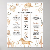 Boho Rodeo Eerste Verjaardag Mijlpaal teken Poster (Voorkant)
