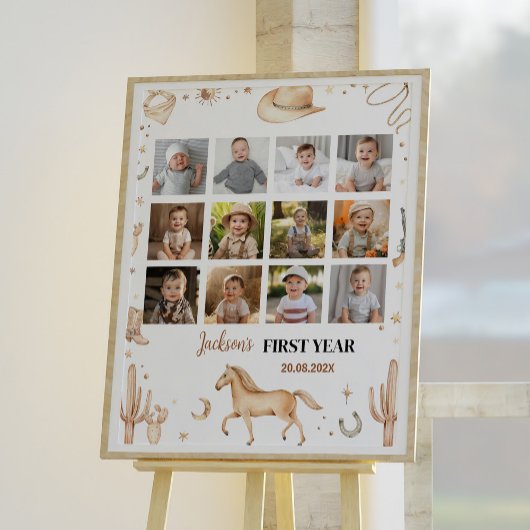 Boho Rodeo Eerste Verjaardagsfeest Mijlpaal teken Poster