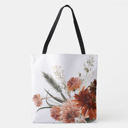 Boho Roest Bloem Boeket Tote Bag (Voorkant)