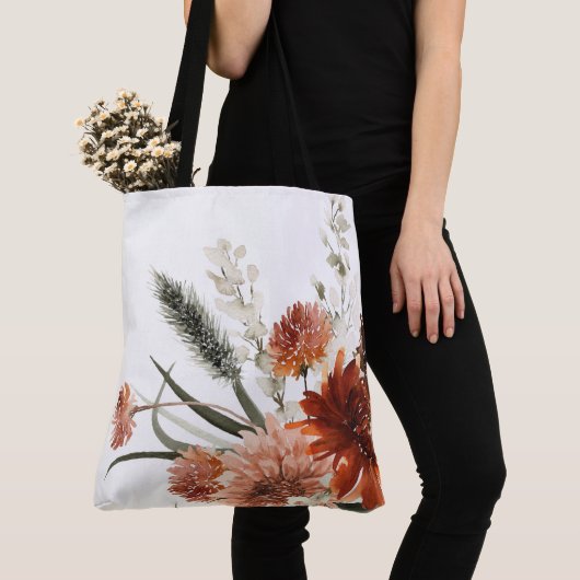 Boho Roest Bloemstuk Herfst Boeket Tote Bag (Dichtbij)