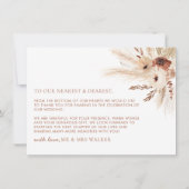 Boho Roest Bruiloft Dank u Kaart Flat HAZEL (Achterkant)