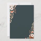 Boho Roest en Witte Madeliefjes Bruiloft Kaart (Achterkant)