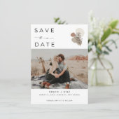 Boho roest foto woestijn bruiloft save the date (Staand voorkant)