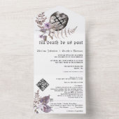 Boho Roest Gotische Viking Symbolen Wildflower Bru All In One Uitnodiging (Binnen)