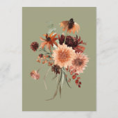 Boho Roest & Neutraal Saliegroen Herfst Bloem Brui Menu (Achterkant)