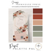 Boho Roest & Neutrale Herfst Bloem Aardbeien QR Co All In One Uitnodiging