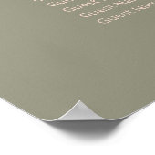 Boho Roest & Neutrale Herfst Bloemige Salie Groene Poster (Hoek)