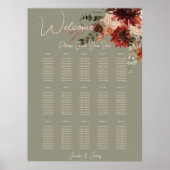Boho Roest & Neutrale Herfst Bloemige Salie Groene Poster (Voorkant)