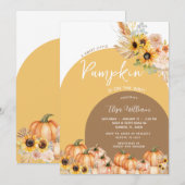 Boho Roest Oranje Pompoen is op komst baby shower Kaart (Voorkant / Achterkant)