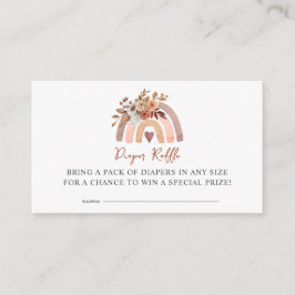 Boho roest Terracotta Baby shower Diaper Raffle Informatiekaartje