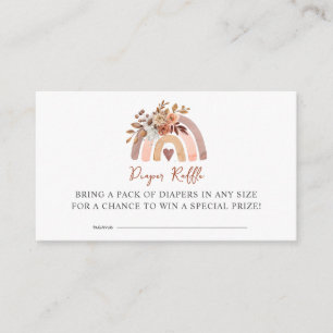 Boho roest Terracotta Baby shower Diaper Raffle Informatiekaartje